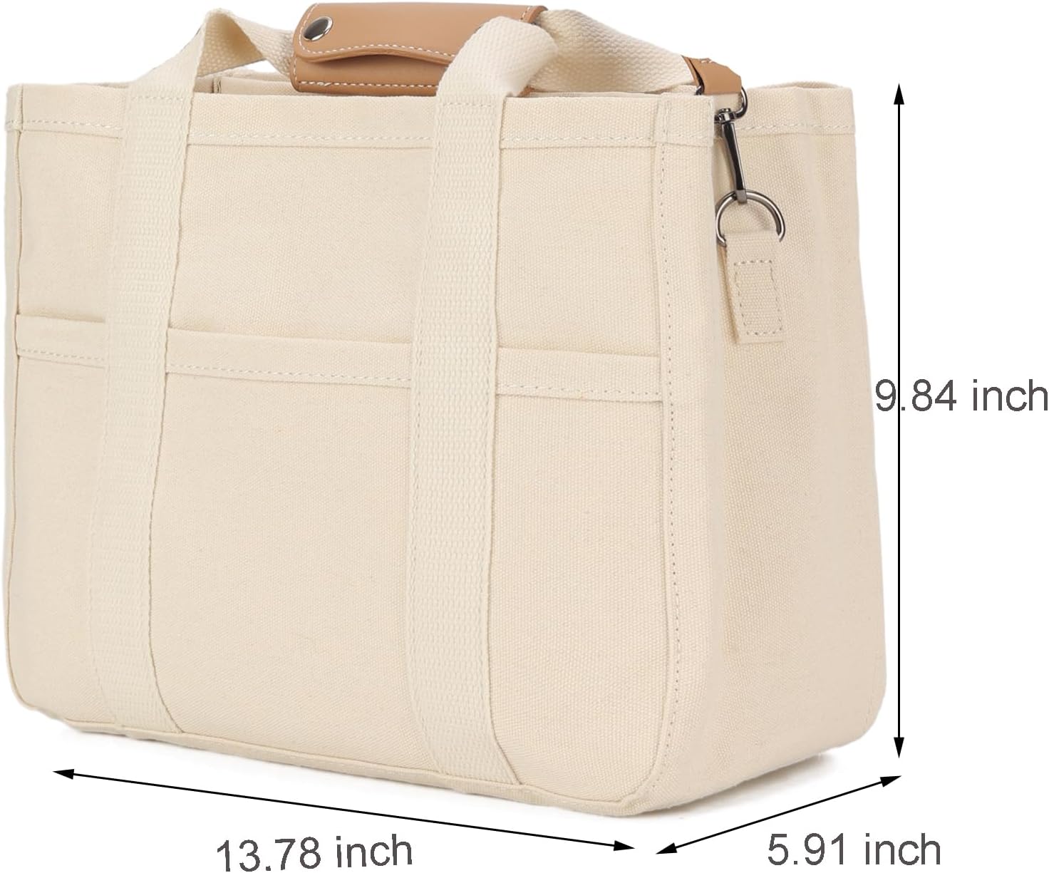 Barsine Messenger Bag for Women and Men, Multi-Pocket & Compartments Everyday Tote, Lightweight Canvas Bible Sturdy Bag - Image 6