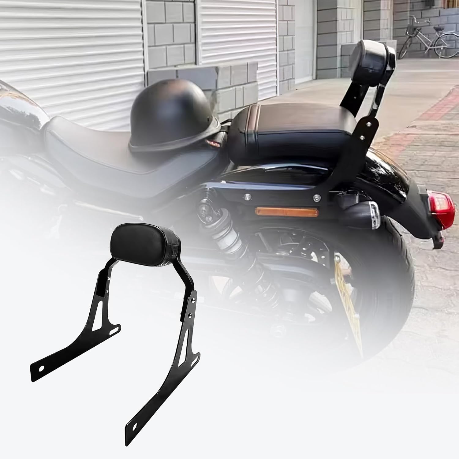 Motorcycle DS Mini Detachable Passenger Backrest Sissy Bar For Harley Low Rider FXBB FXLR FXLRS FXLRST, Motorcycle Accessories, Black (Low Rider)