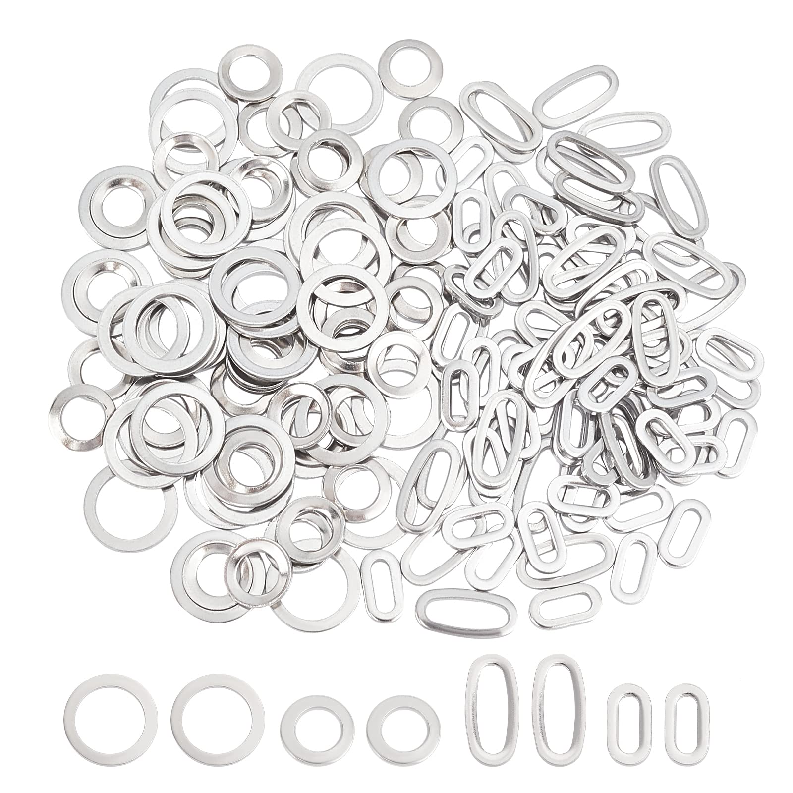 Anneaux ovales en acier inoxydable apprêt pour bracelet et collier DIY