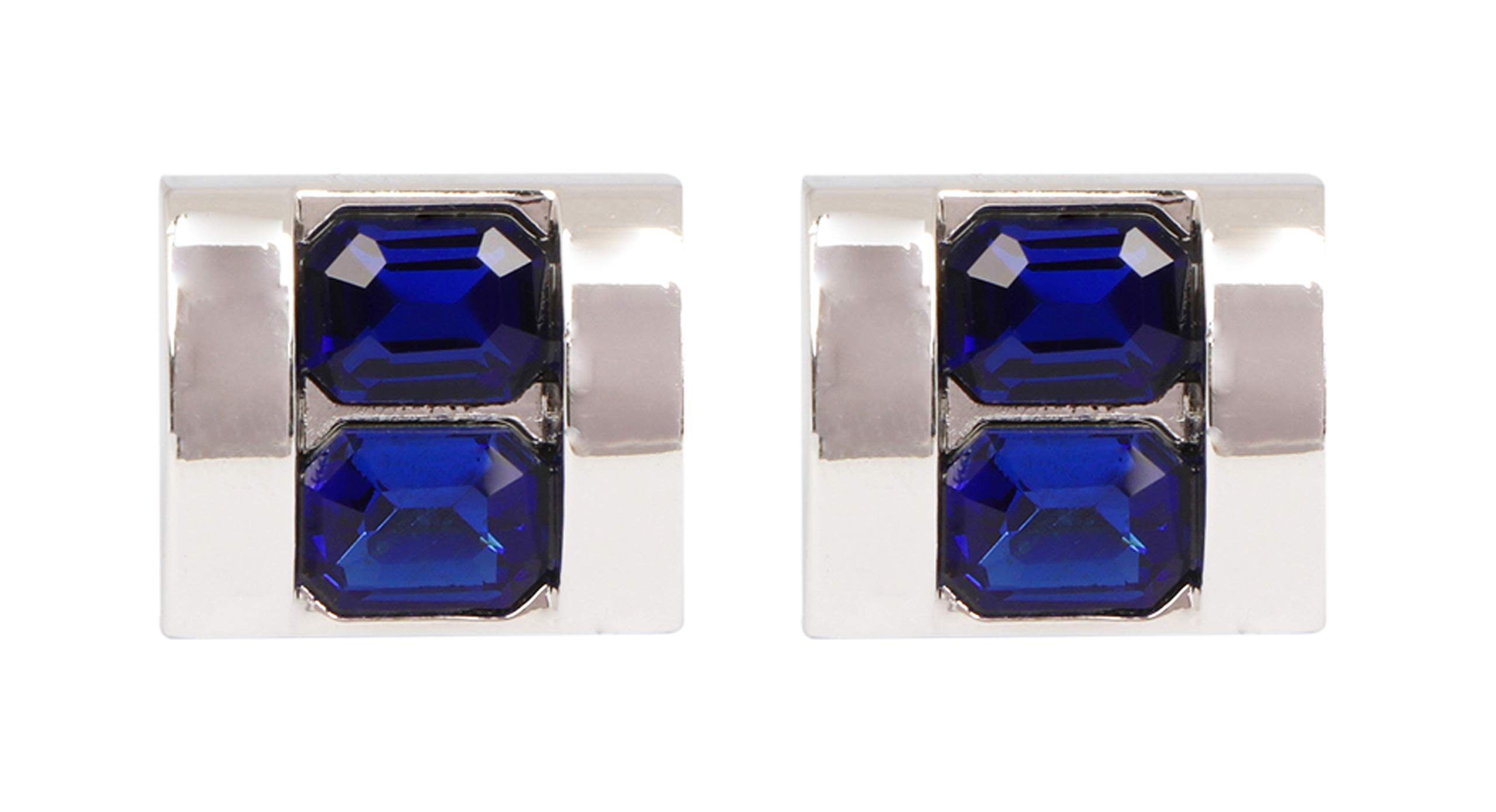 AdornSilver Blue CZ Metal Cufflink For Men