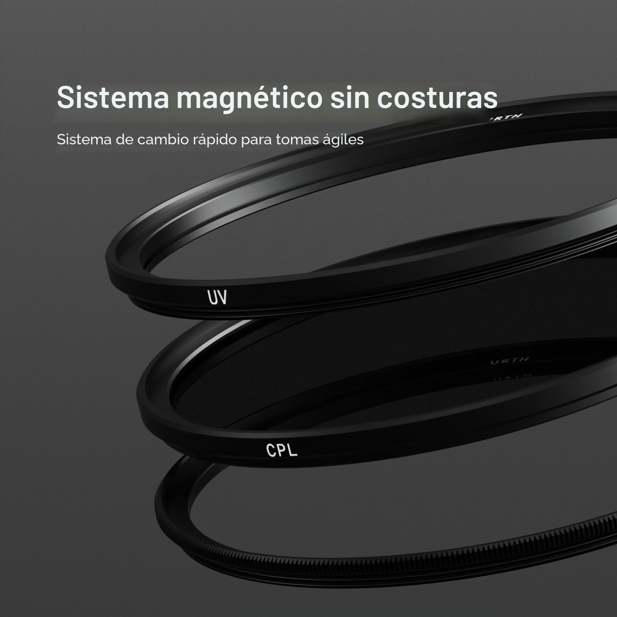 Urth Kit de Filtros Magneticos 2 en 1 Base 67 mm (Plus) | UV y polarizador CPL, vidrio optico HD nano-tratado, filtros ultrafinos con 2 tapas