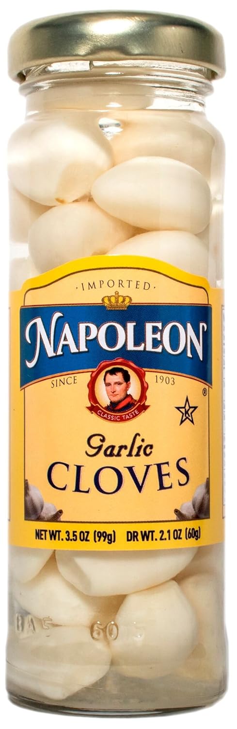 Napoleon Garlic Cloves 3.5 oz Pack of 12 - Premium Spanish Imported Pantry Staple for Everyday Recipes
