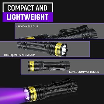 UV Flashlight Black Light, USB-C Rechargeable 395nm Blacklight Mini