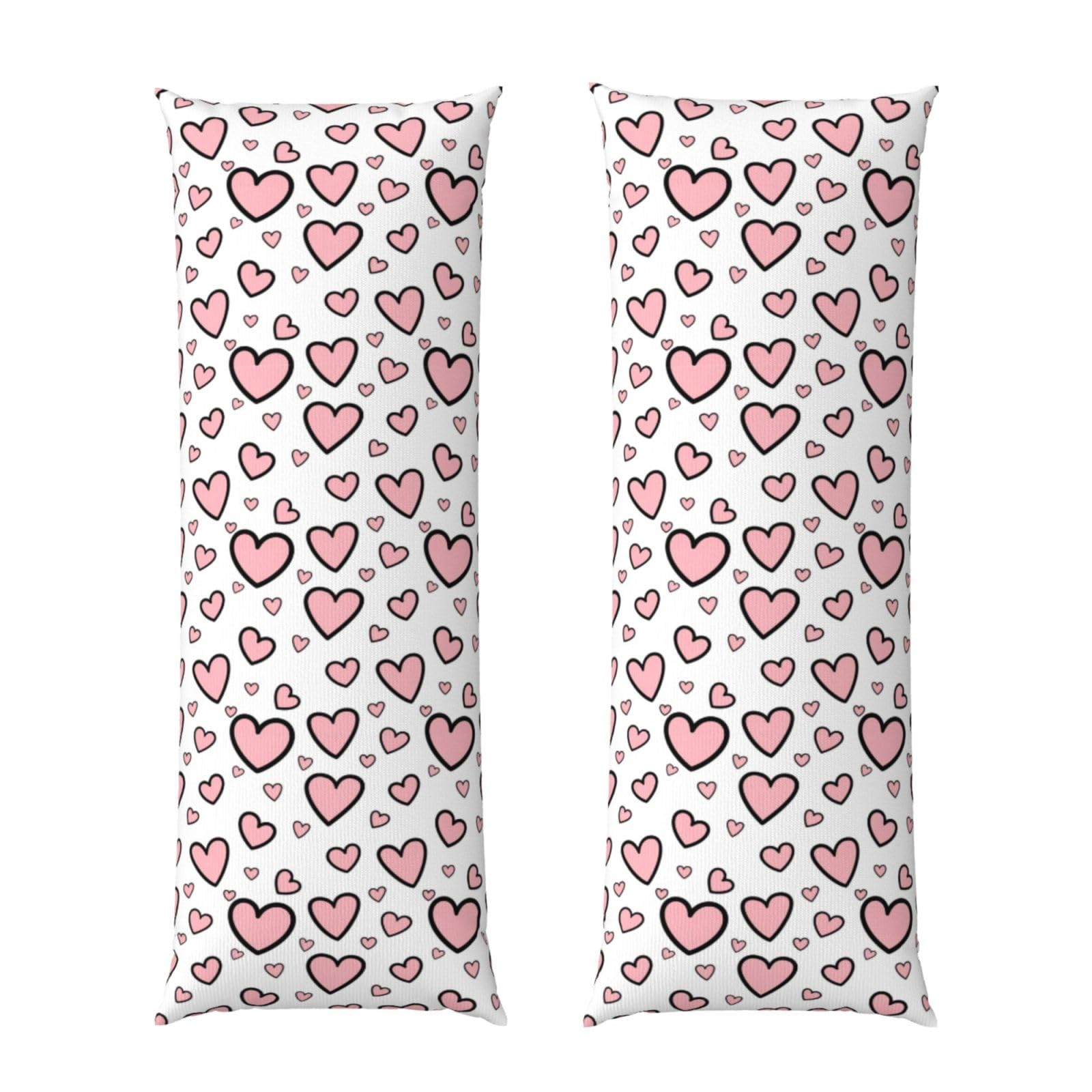 Body Pillow Case 20x60 Inch, Leopard Print Cheetah Pink Heart, Zippered Cozy Pillow Cover, Softffy Fabric, Comfortable Protector for Bedroom Couch Sofa