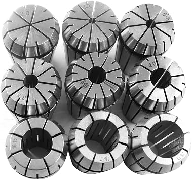 EATAKWARD 9 PCS ER32 الربيع كوليت مجموعة لآلة الحفر مخرطة الطحن CNC ومخرطة الطحن أيضا 2/4/6/8/10/12/16/18/20 مم ER-32