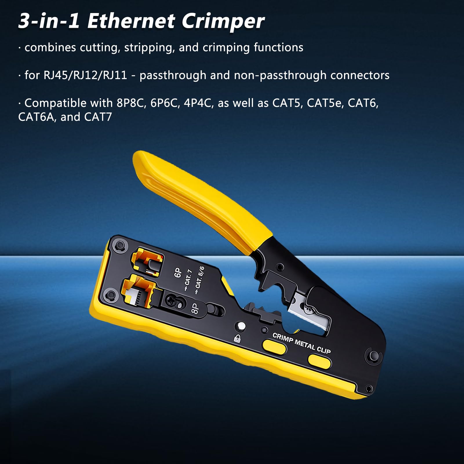 Pinza crimpatrice RJ45 con tester cavo LAN, kit strumenti rete (AR0612)