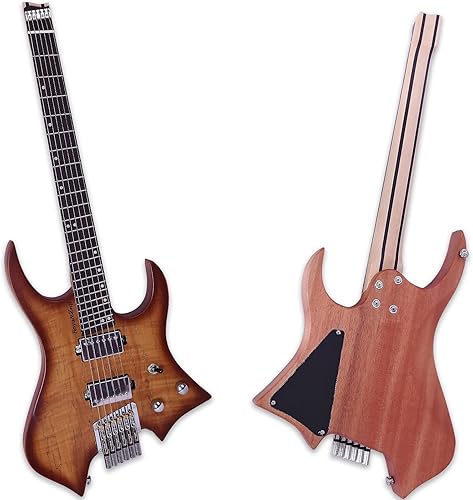 Miniatura 2 de Boya&Ziqi Guitarra eléctrica sin cabeza LIZARD-6, FRETES VENTILADOS, puente ajustable independientemente, control de bobina dividida, cuello de arce