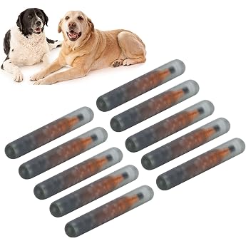Pet Microchip Pack of 10 1.25mm Universal Pet ID Microchip 134.2KHz / 125KHZ / Ntag216 Nfc Pet ID Tags Lightweight Glass Tube Microchip Dog for Animal / Pet / Dog / Cat / Pig