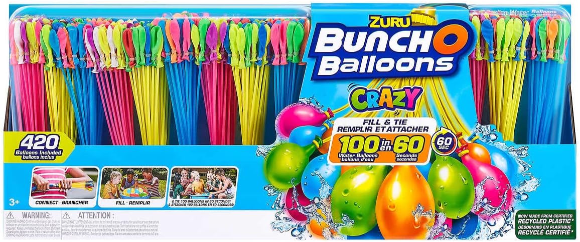 Zuru - Bunch O Balloons, Instant Self-Sealing Water Balloons, 420 Count, Crazy Colour Mix