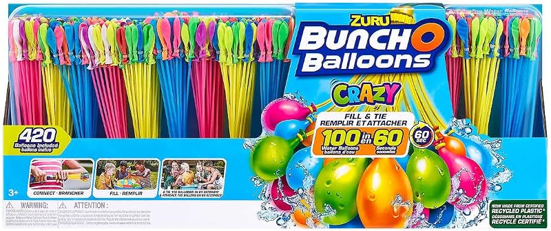 Bunch O Balloons, Instant Self-Sealing Water Balloons, 420 Count, Crazy Colour Mix