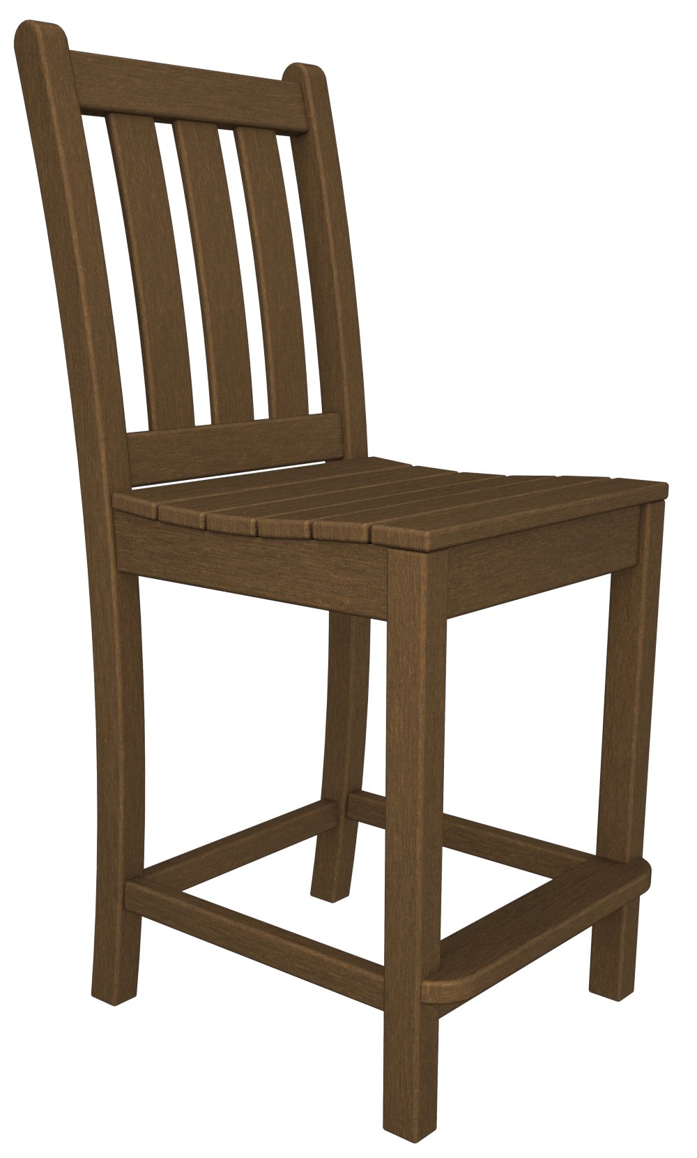 POLYWOOD® Traditional Garden Counter Side Chair in Teak