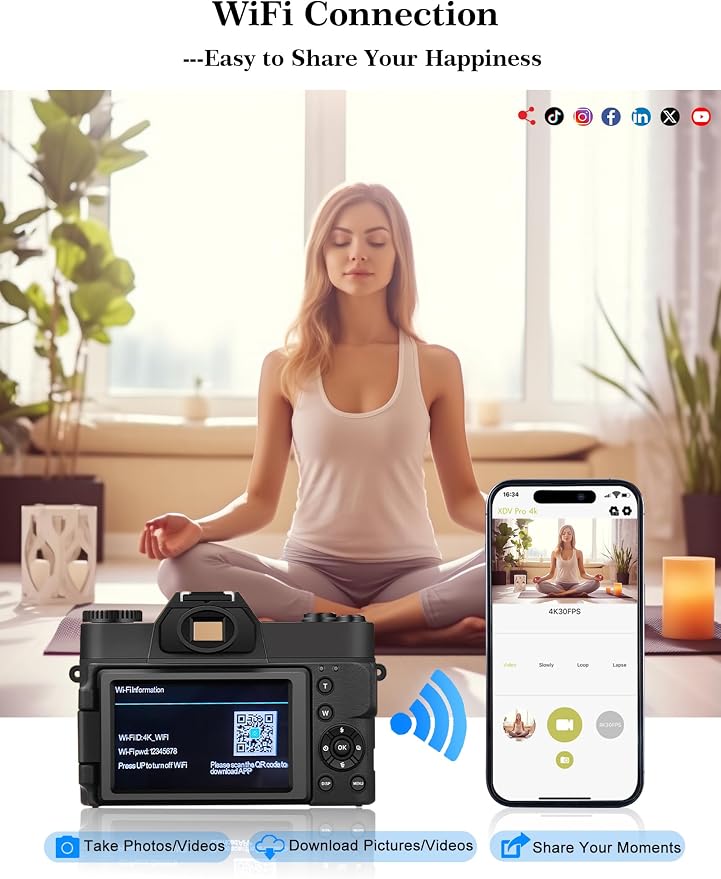 Cámara 4K 56MP ISHARE UHD-R9 Compacta Vlogging miniatura 6