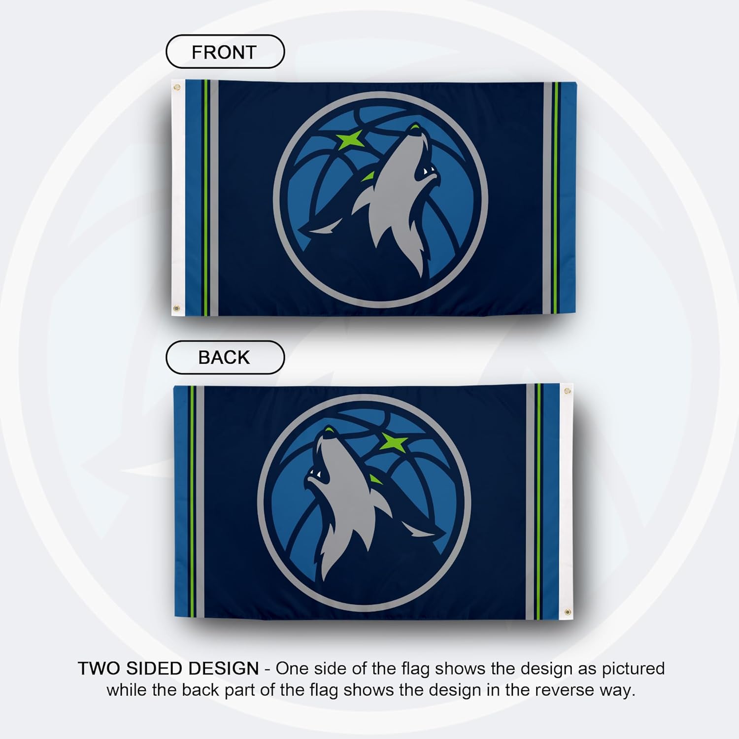 Desert Cactus Minnesota Timberwolves Team NBA National Basketball Association 100% Polyester Indoor Outdoor 3x5 feet Flags (Flag J) - Image 2