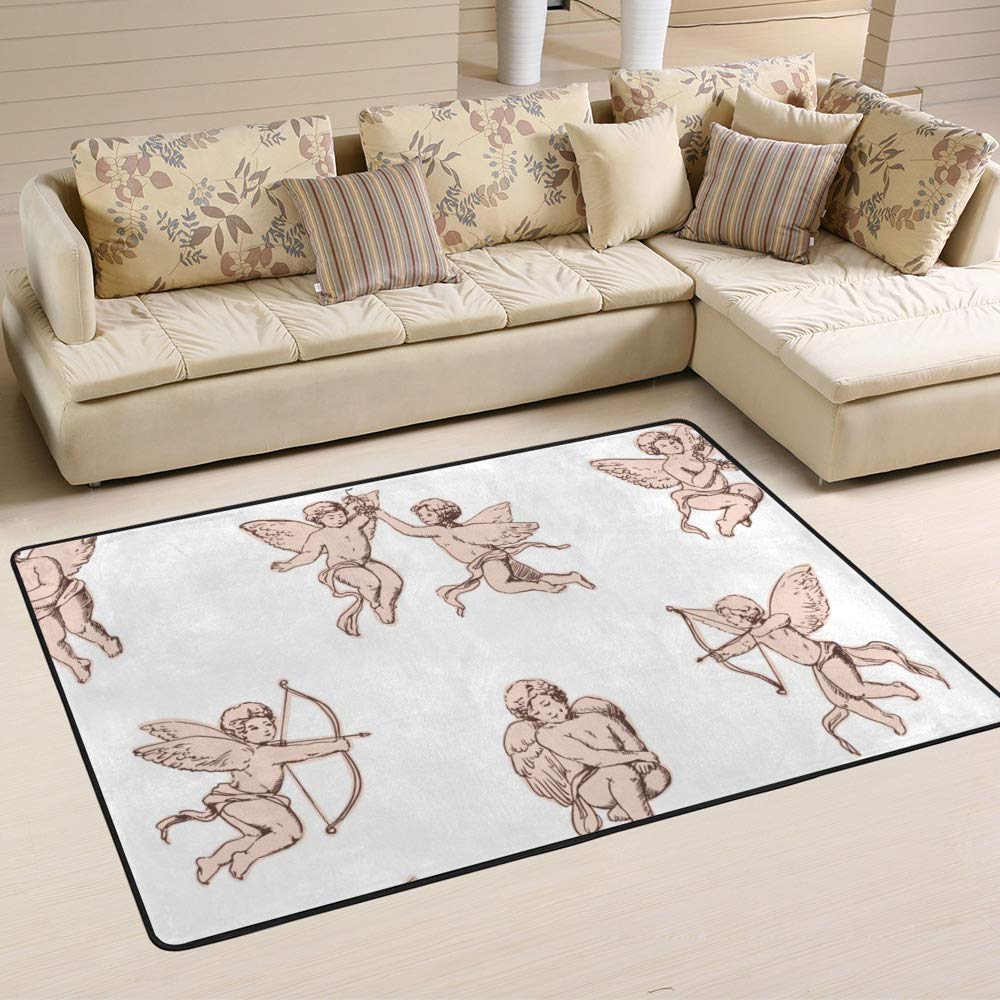 Tapis résistant aux taches Ruchen grand format motif anges et chérubins