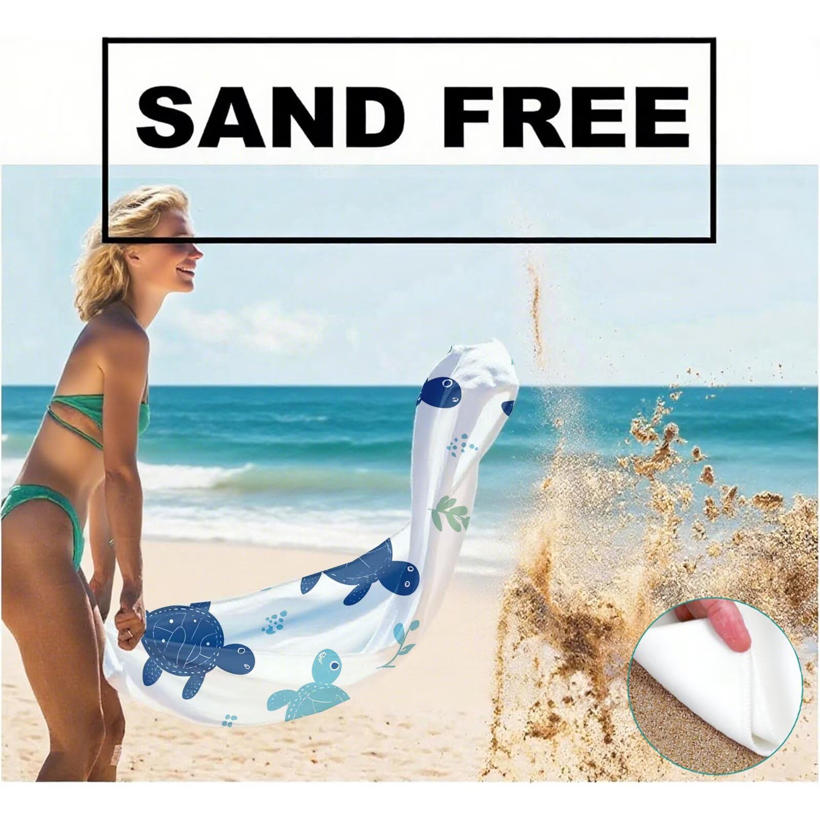 Serviette de Plage XXL 80x160 cm,Mignon Serviette Plage Microfibre avec Séchage Rapide, Anti-Sable, Absorbante Fonction Design pour Vacances Piscine Pique-Nique Voyages Yoga, Cadeau Femme Q-761