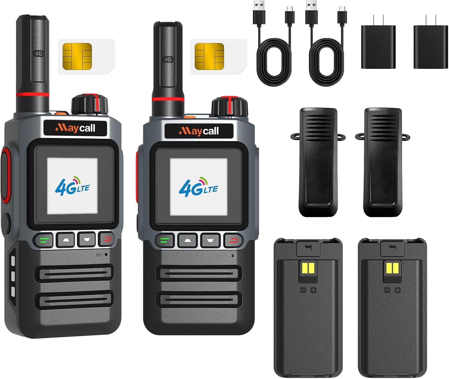 Nationwide 4G LTE Walkie Talkies with Lifetime Free SIM Cards Unlimited Range Walkie Talkies POC Two-Way Radio Network Raido for Urban Teams, Road Trips & Family (MC-720)