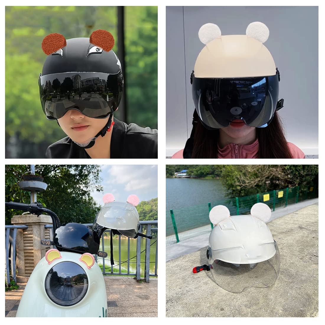 bear bike helmet 1 Pair Plush Ears Decoration Cute Helmet Ears Helmet Accessory for Motorcycle Smooth Surfaces Helmet Dark Brown : Automotive Tumi Sinclair Odell Convertible KITH X ADIDAS SOCCER SPRING 25 - no FW Two sets of interior Color:Strong Black