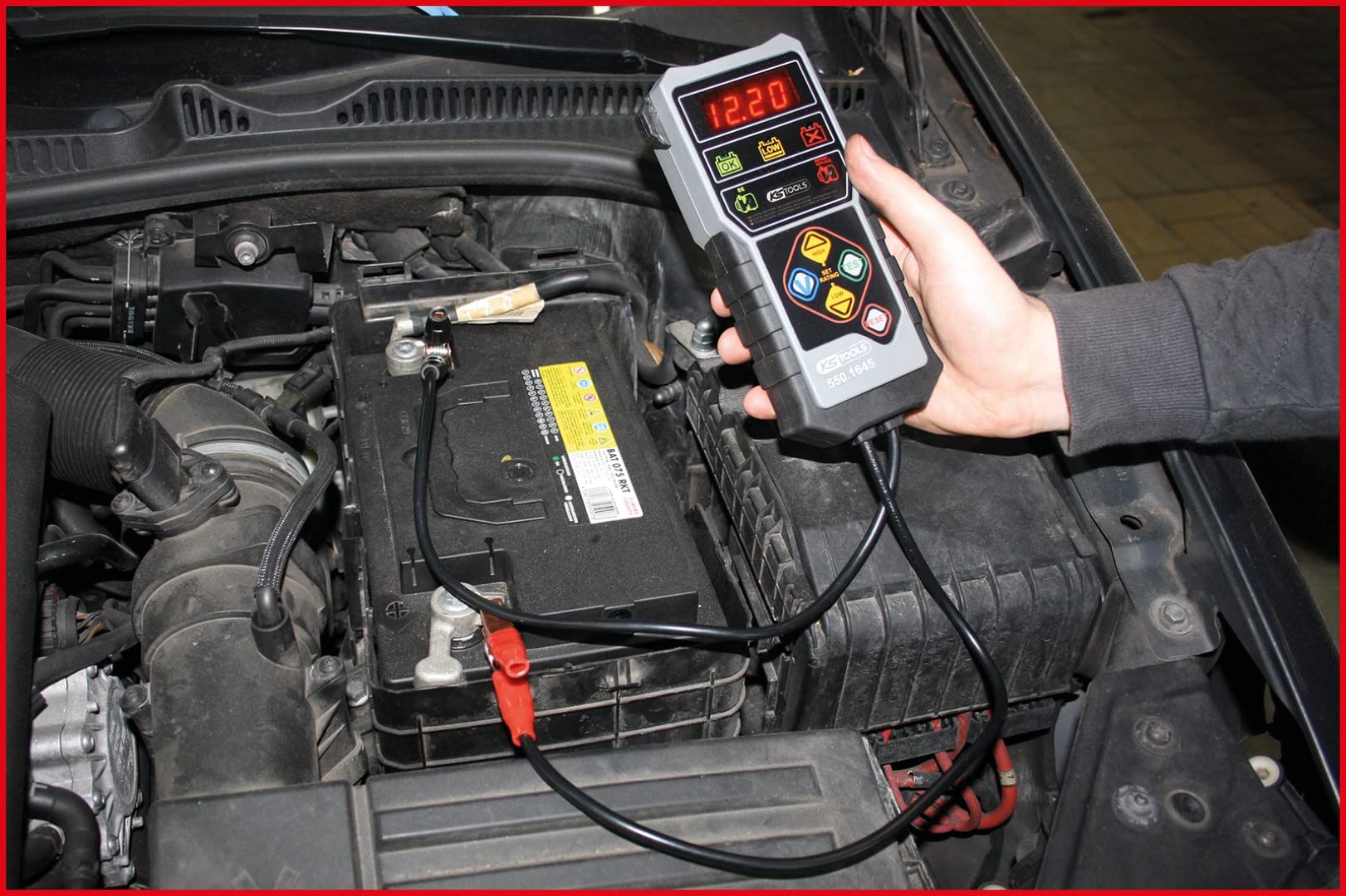 KS Tools 550.1645 12V Tester digitale per batterie e sistemi di ricarica