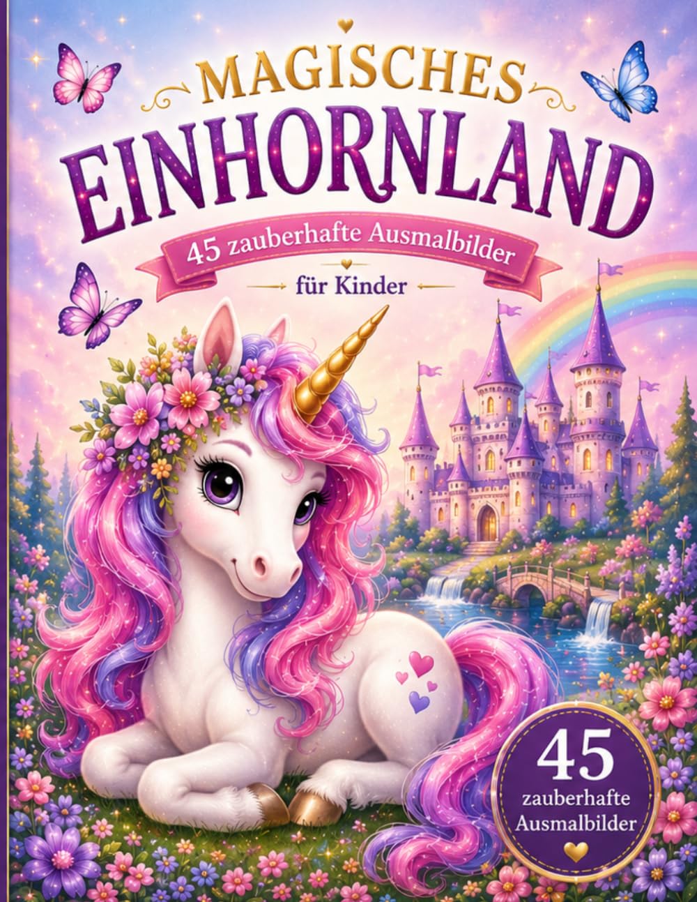 Magisches Einhornland: 45 zauberhafte Ausmalbilder für Kinder