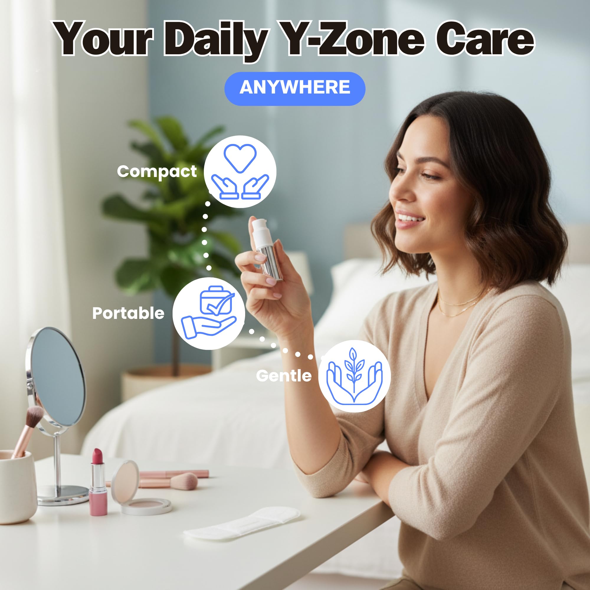 BalanceToc Feminine Probiotic Powder Spray – Gold Edition – Direct Probiotic Y-Zone Care, Odor Control & pH Balance Support, 6.5g(0.23oz) On-the-Go Feminine Freshness