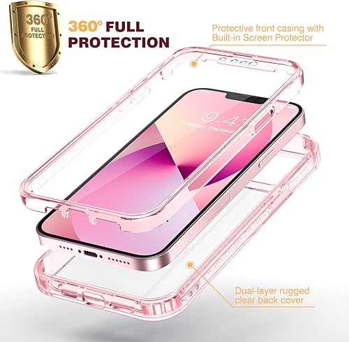Miniatura 515 de Diaclara - Funda diseñada para iPhone 14 Pro Max, resistente, de cuerpo completo, con protector de pantalla sensible al tacto y antiarañazos + Blanco