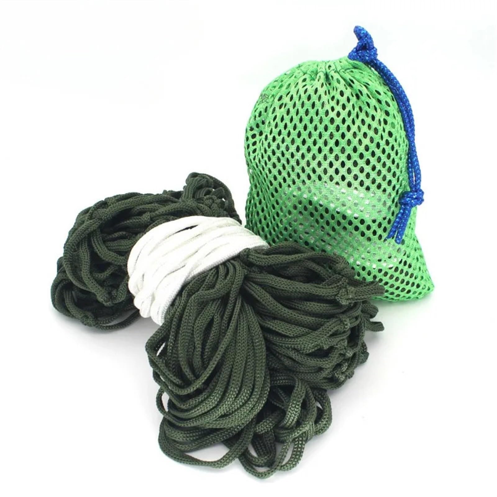 Hamac en Corde de Nylon, hamac Suspendu de Camping en Plein air, Filet de Couchage, balançoire Portable de Voyage pour la randonnée, Le Camping(Green)