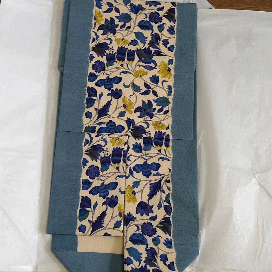多ち花　正絹　名古屋帯　藤　型染　縮緬 多ち花 正絹 名古屋帯 藤 型染 縮緬 多ち花 正絹 名古屋帯