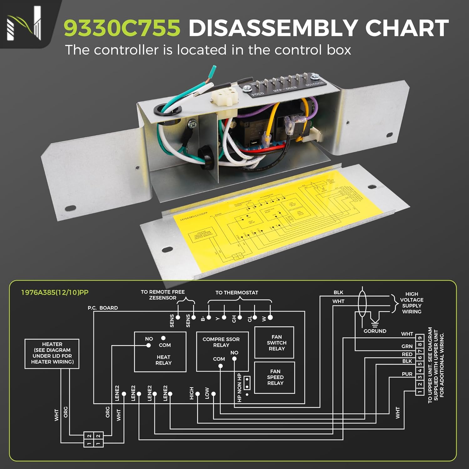 9330C755 RV Air Conditioner Control Box Kit - Heat Ready AC Cool Control, Compatible with Coleman Mach 15 & Other Mach Units