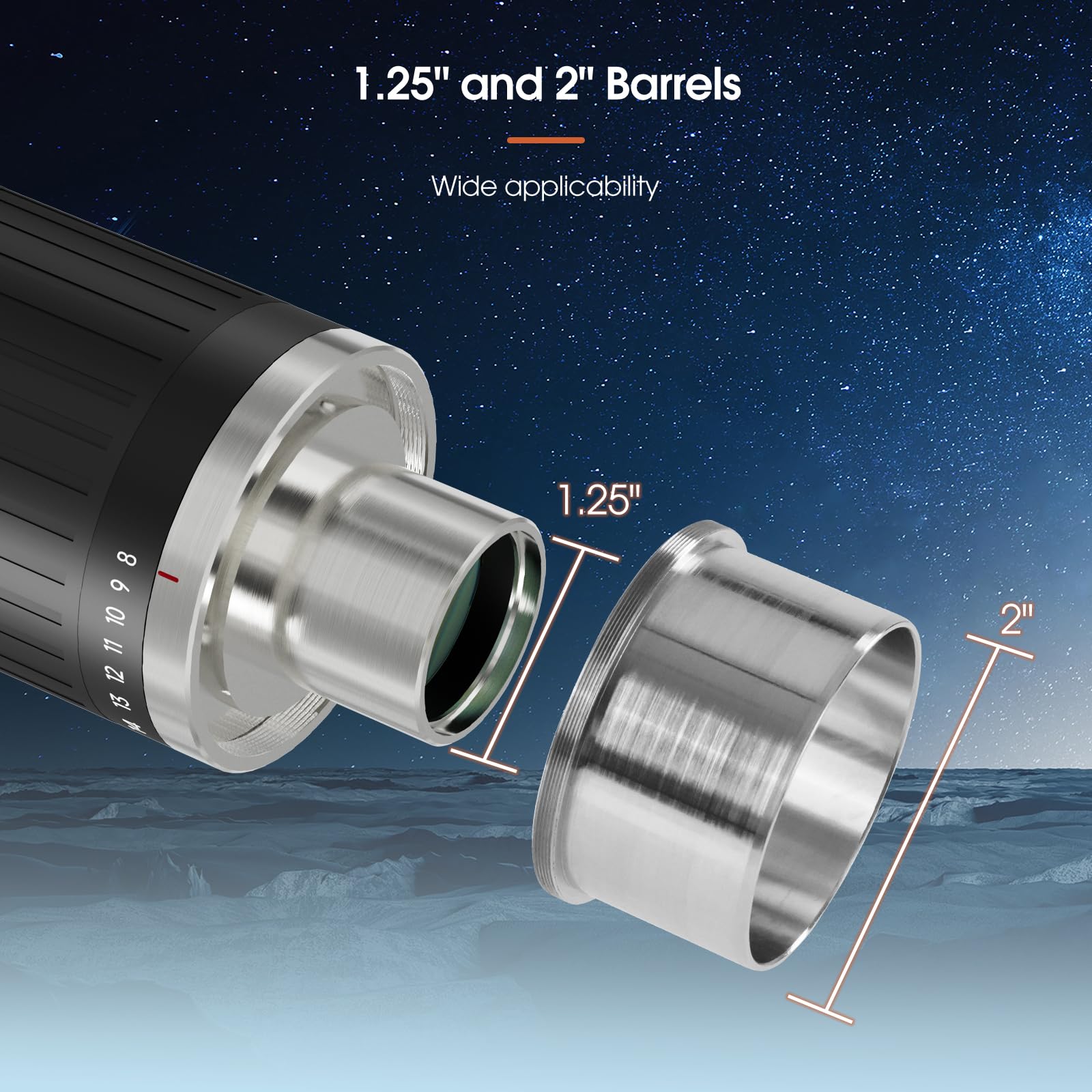 SVBONY SV230 Teleskop Okular 1,25 Zoll Zoom Okular mit asphärischer Linsenstruktur, 2 Zoll Zoomobjektiv mit Parfokaldesign, 57 bis 72 Grad Teleskop Zubehör für Planetenbeobachtung Visual