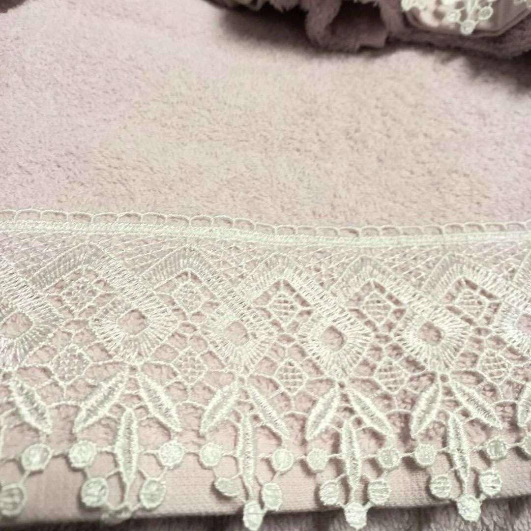 RICAMI FIORENTINI BALDI Set asciugamani con pizzo macramè, spugna di cotone 100% 420 gr/mq, 5 pezzi: 2 viso+2 ospite + 1 telo doccia. Idea regalo. Prodotto artigianale toscano (5 pezzi, rosa)