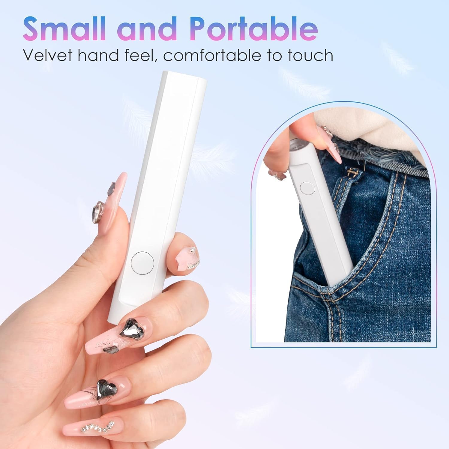 Brille Bee Portable Mini UV Nail Lamp - Handheld Pen Shape Nail Dryer, Professional LED Light for Gel Nails & Resin Curing" (TORCH) 1