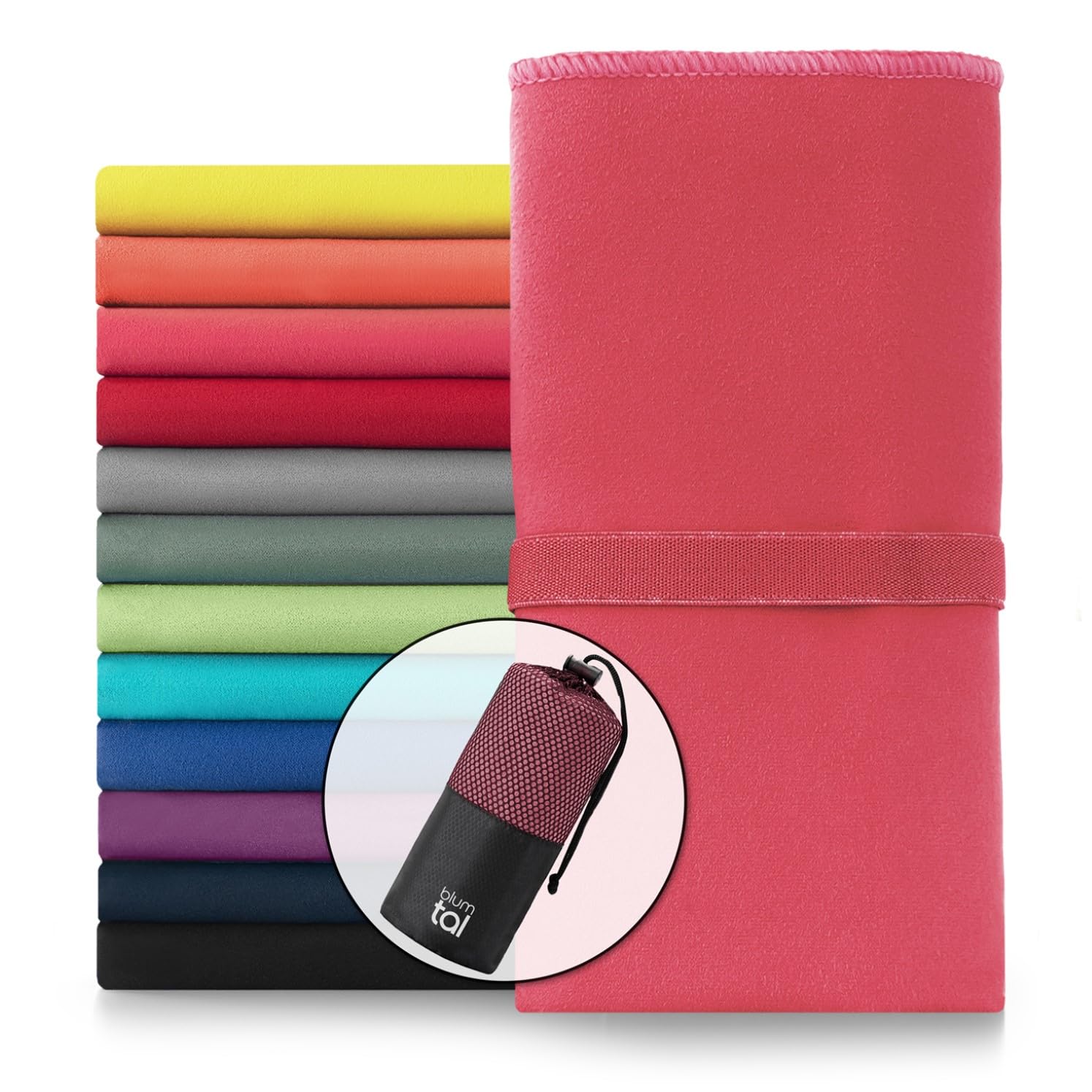 Blumtal asciugamano microfibra 120x60 cm - asciugamano palestra microfibra asciugatura rapida - asciugamano da palestra uomo - asciugamani microfibra da viaggio - asciugamani microfibra palestra rosa