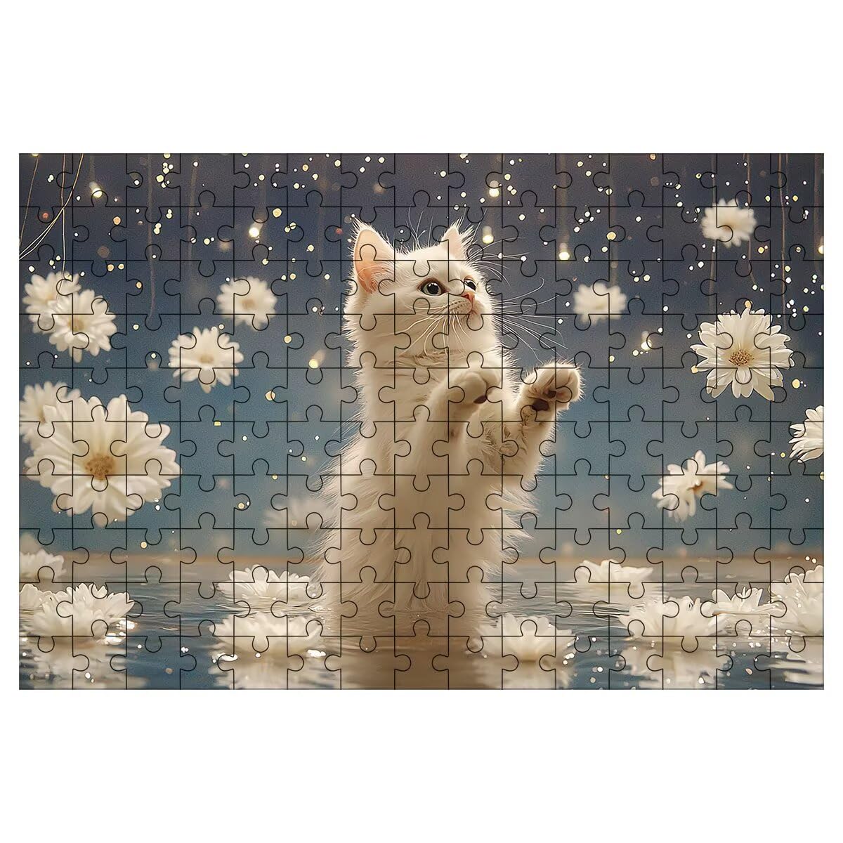 Puzzle 1500 elementów dla dorosłych drewniany kot, kwiat puzzli, 87x57cm