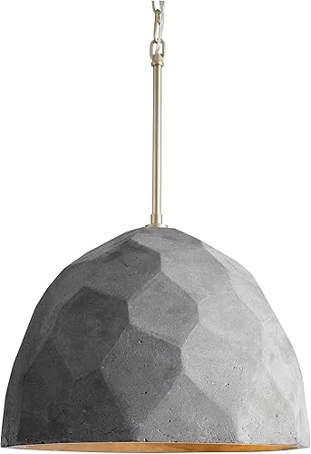 Miniatura 4 de LUZAIRE DESIGN Oxygen 3-663-1540 Maria Collection - Lámpara colgante individual de 16 pulgadas en gris oscuro y acabado de latón envejecido I