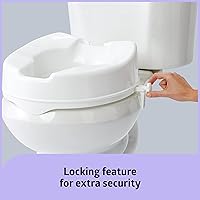 Vista 5 de Medline Asiento de inodoro elevado con cerraduras laterales seguras, elevación de 4 pulgadas, capacidad de 250 libras, para personas mayores