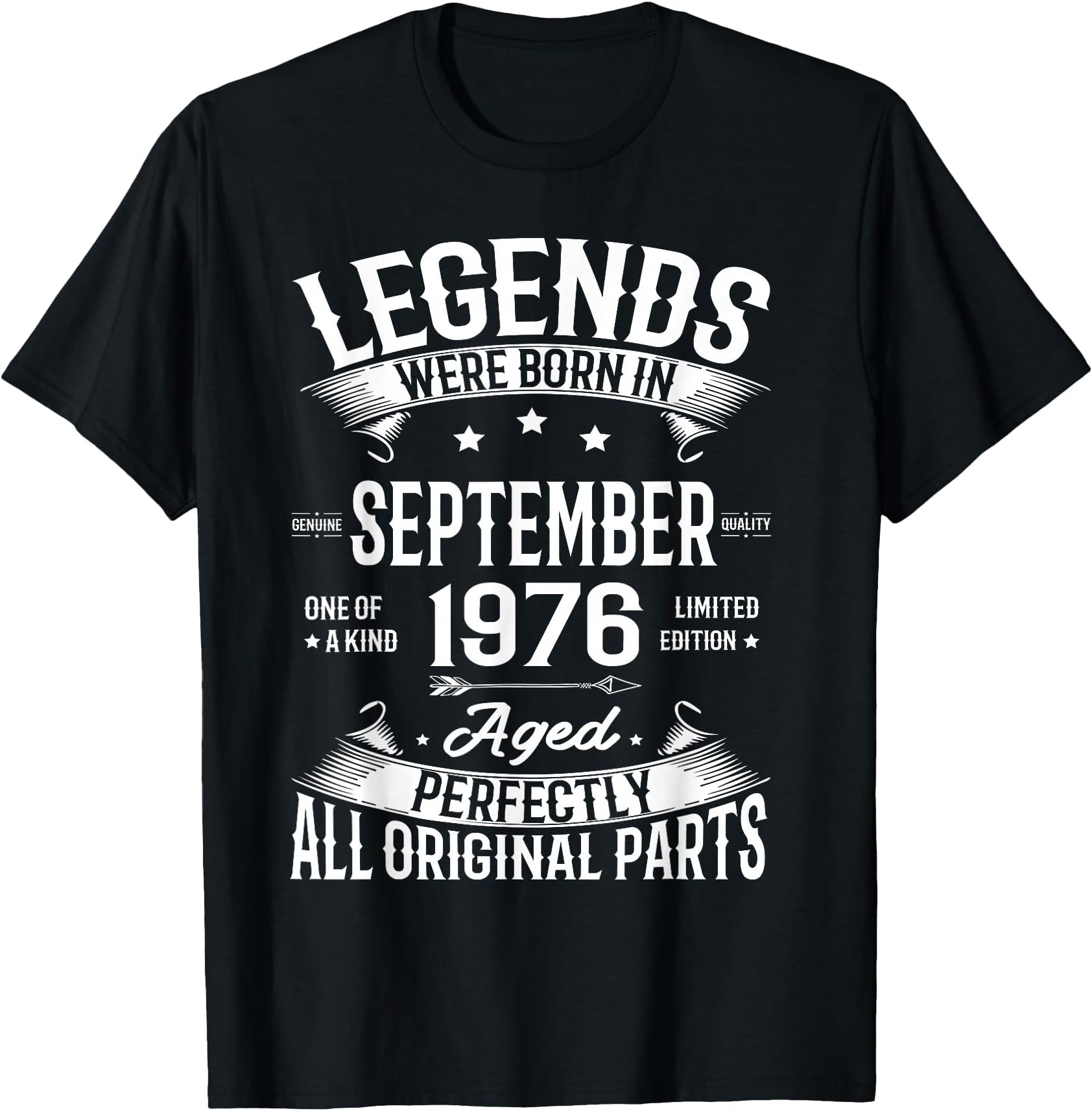 Legends Were Born in September 1976 50th Birthday 50 Yrs Old T-Shirt