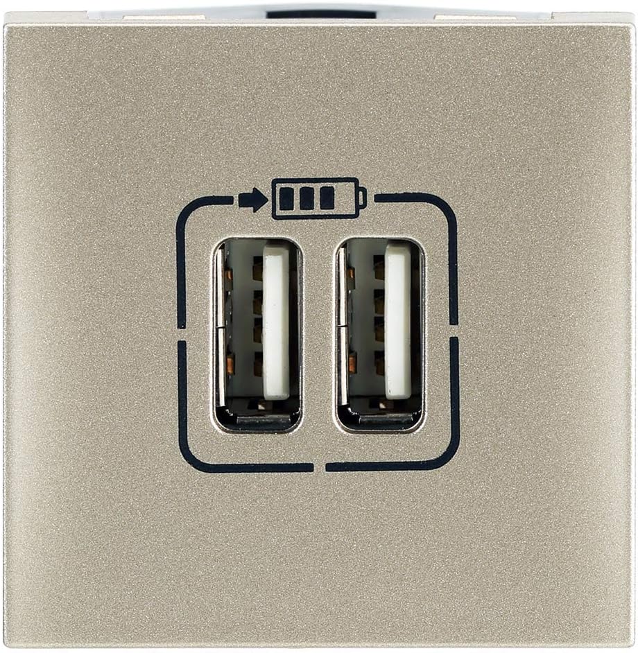 Legrand Arteor Square USB Chargers (IS13252 (Part 1) / IEC 60950,1) (Champagne, Pack of 1), Beige, Standard (574844)