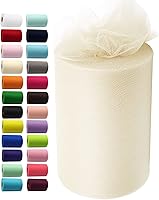 Vista 41 de Rollos de tela de tul rojo de 6 pulgadas por 100 yardas (300 pies), carrete de tela, cinta de tul para envoltura de regalos de Navidad, lazo de tutú