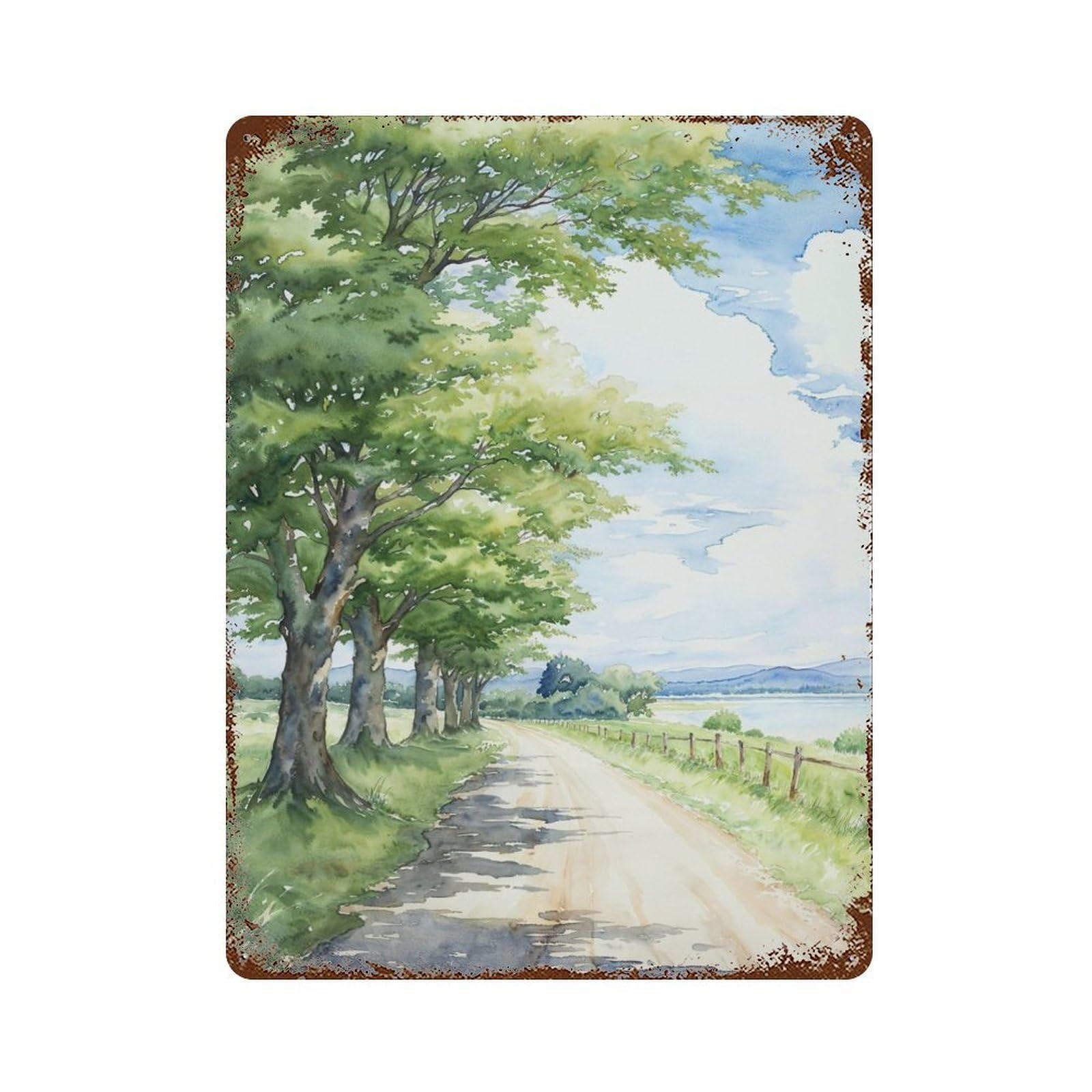 Verdant Way Rusty Metal Tin Sign 15.7"x11.8", Ideal for Patio, Garden Room And Bar Decor