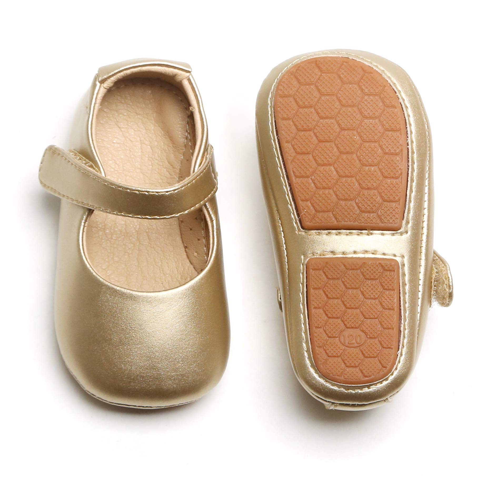 Felix & Flora Zapatos de bebé de cuero con suela suave - Zapatos de bebé para caminar para bebés mocasines suela de goma