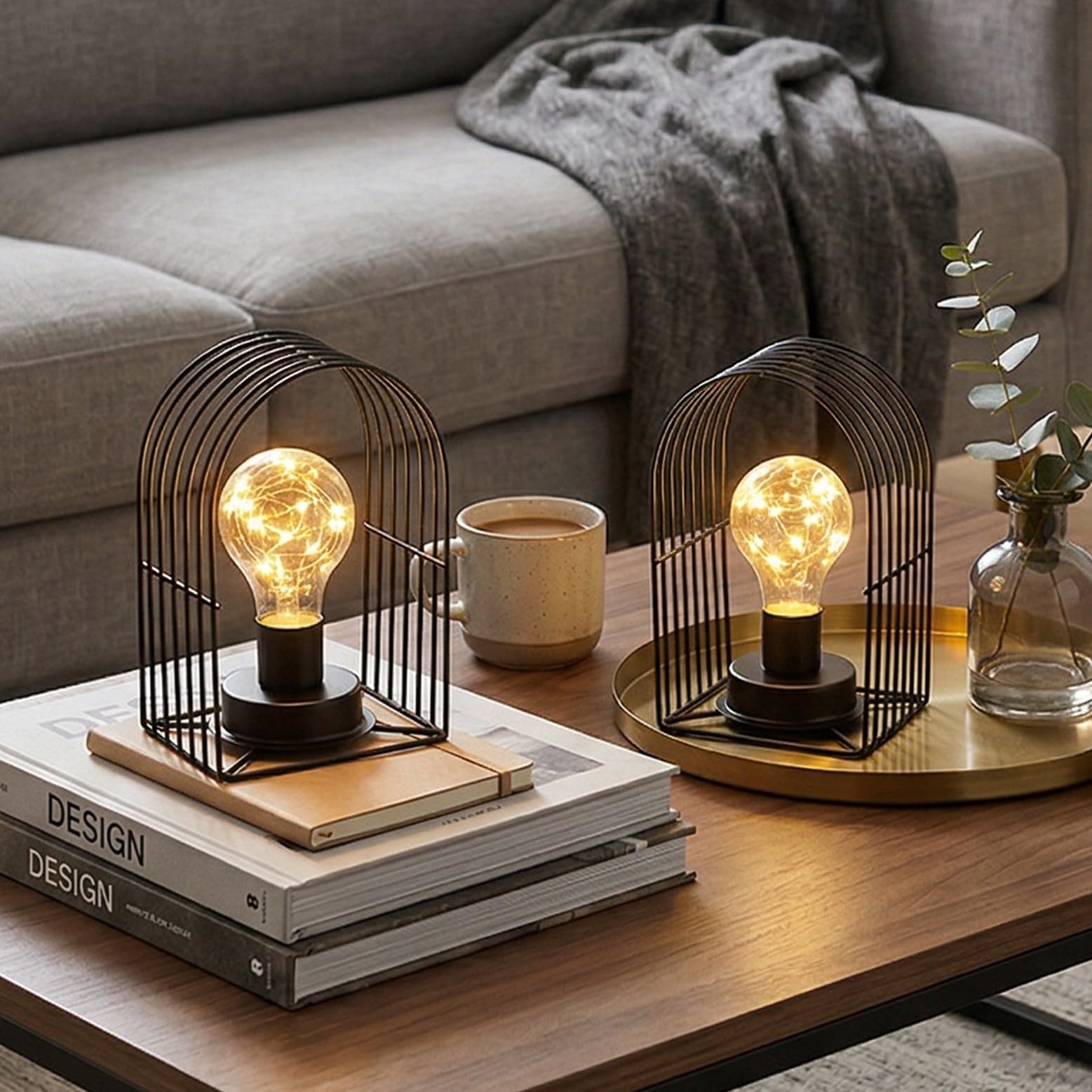 JHY DESIGN Jedyny w swoim rodzaju bezprzewodowy kinkiet ścienny, zestaw 2 metalowych lamp do sypialni, salonu, korytarza z 6-godzinnym timerem i ciepłą bielą żarówką