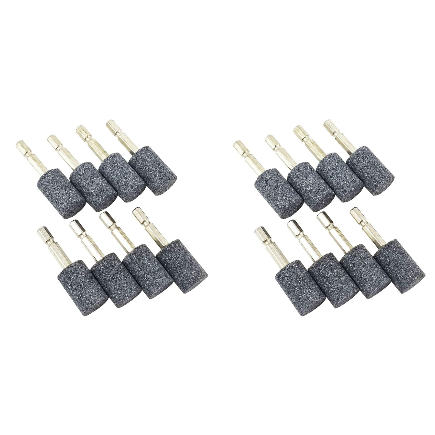 Jnchdghwa As Shown 16 Pcs Cylinder Grinding Stone - 1/4Inch Hex Shank Abrasive Stone Mounted Grinding Point For Rotary Tool Drill (20Mm)