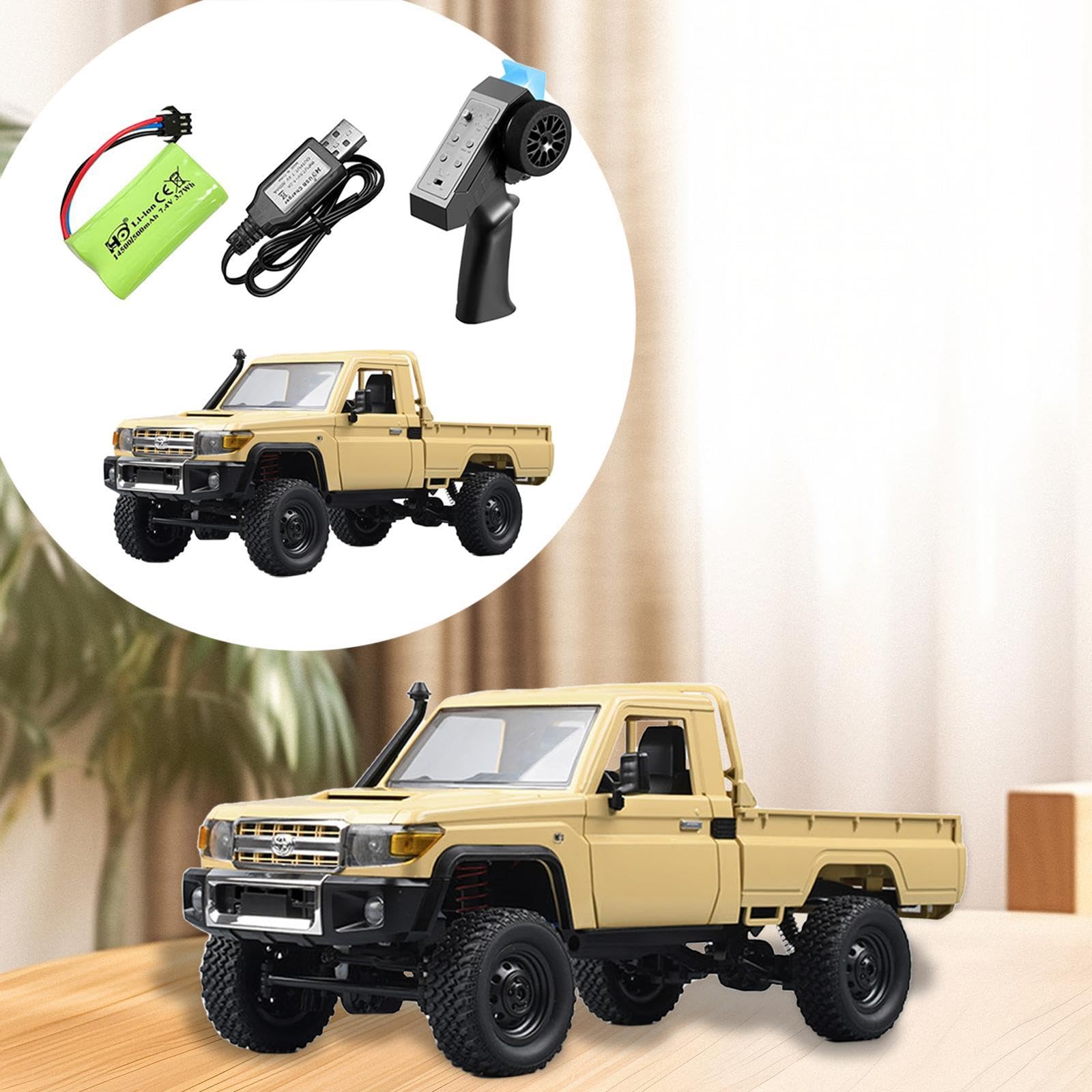 RC Crawler Car Veicolo Pickup Telecomandato 1 12 Fuoristrada Portellone Apribile Pneumatici Realistici Motore 280 Adatto per Bambini Hobby, 1 Batteria