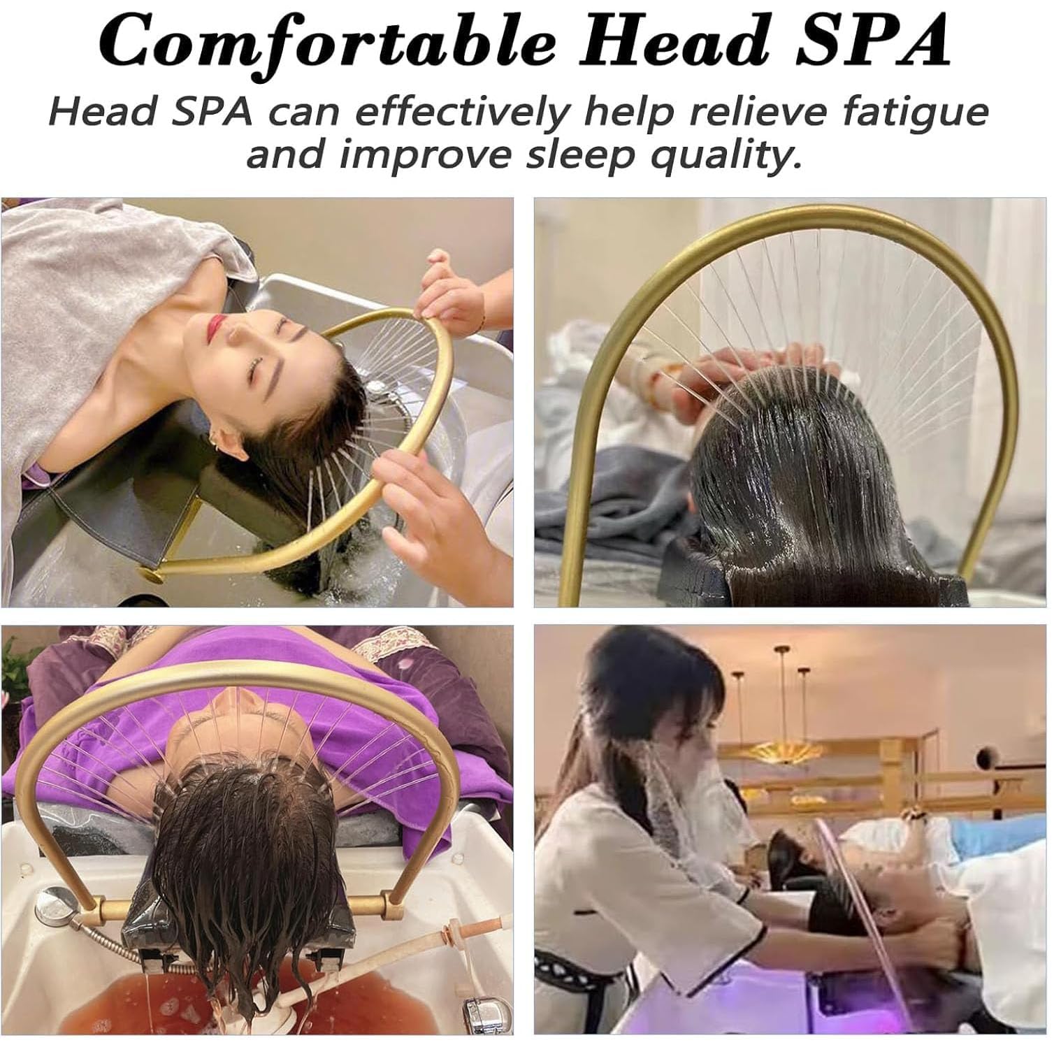 Cuenco de champú para peluquería, equipo de spa para la cabeza, con depósito de almacenamiento de agua de 60 L, doble control de circulación de agua, para salones y spas mesa de masaje