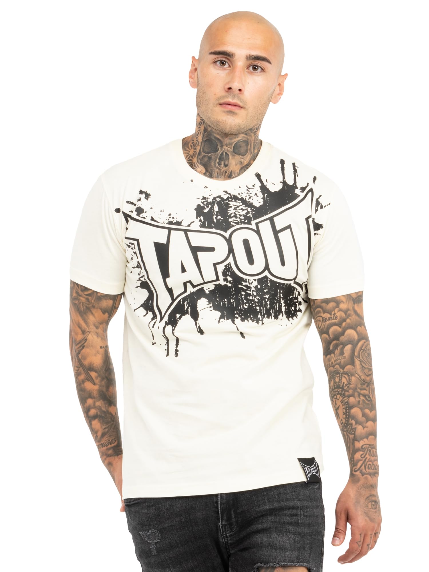 Tapout Men's Blanc T-Shirt Splashed