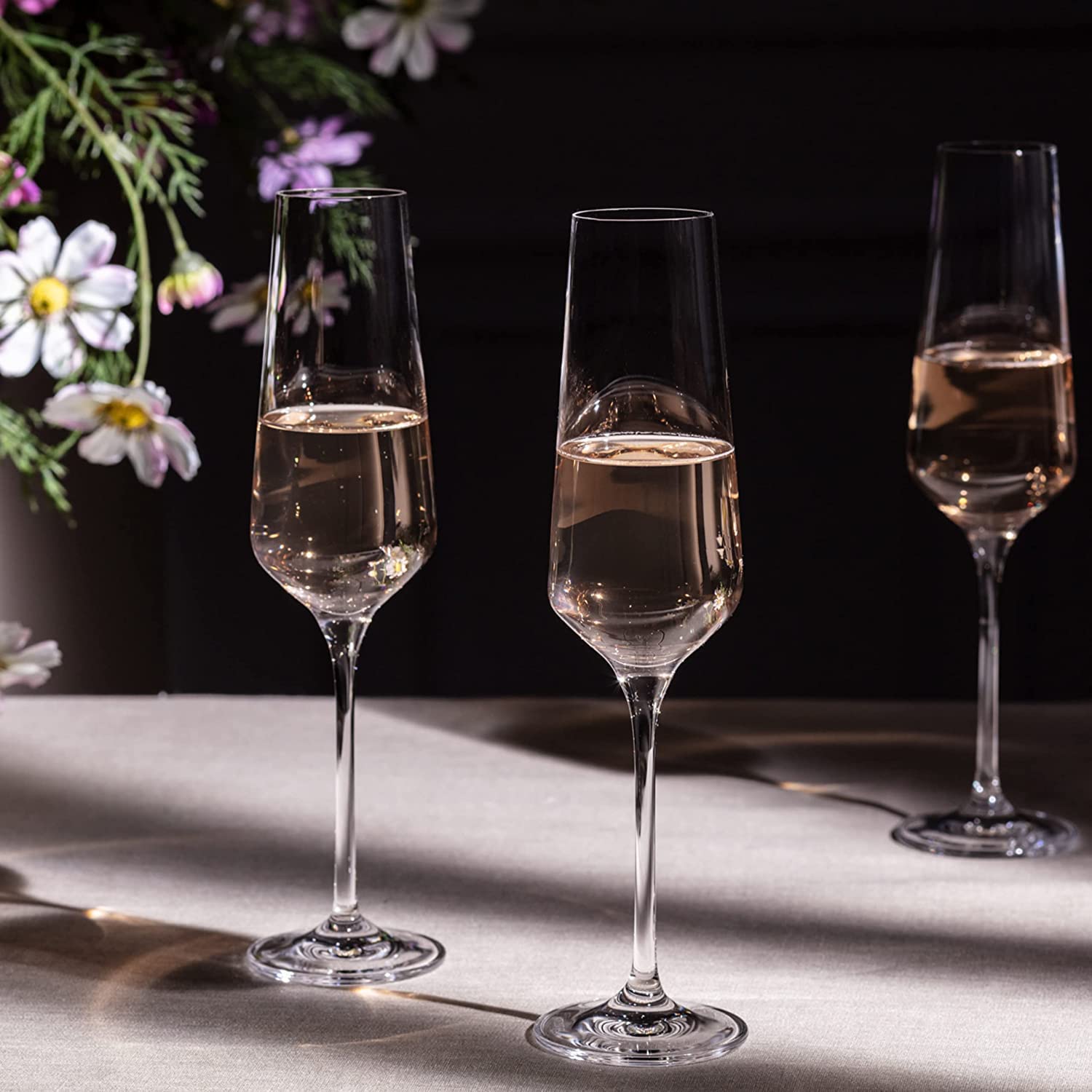 MZP Italin Premium Luxury Stylish Wine Glass,Set of 10, Compatible as Champagne Glass with Stylish and Unique Wine Glass, Long Champ (250 ml, 10) 2