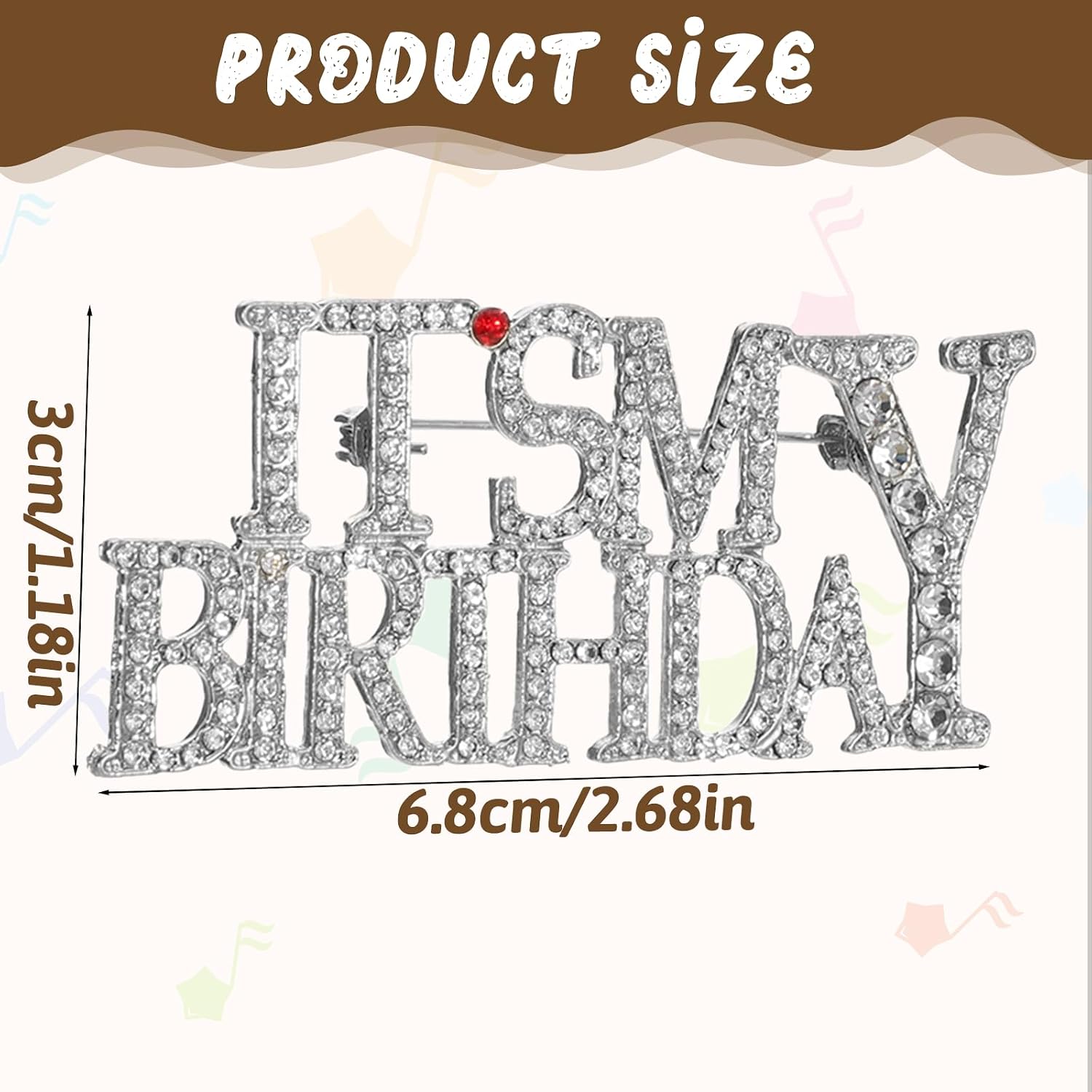 Its My Birthday Pin, Silver Birthday Pins for Women image 2