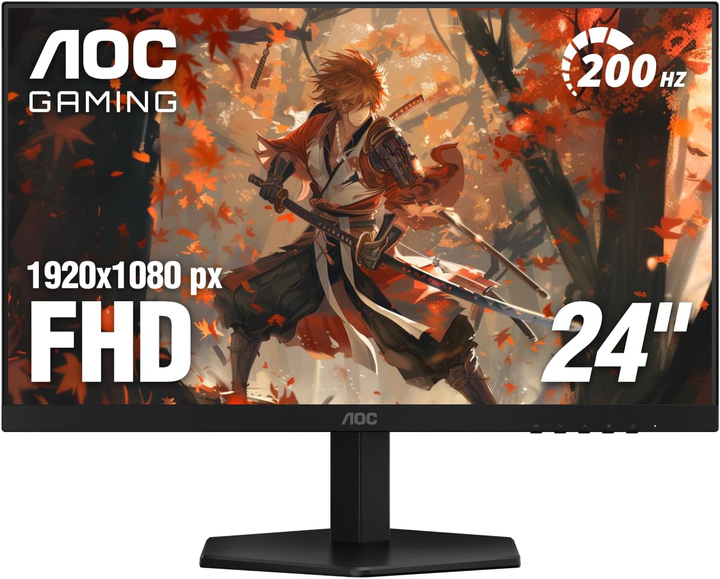 AOC 24G42HE 24 Inch Gaming Monitor 1920x1080 200Hz IPS Panel Full HD 3-Sided Frameless 1x HDMI 2.0 1x Display Port