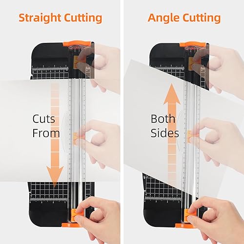 Miniatura 9 de Cortador de papel para aula, recortadora de papel pequeña de 12 pulgadas, herramienta de suministros con protección automática de seguridad y regla