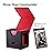 Mage Tech Card Deck Box for MTG Commander - Patented Design, Commander Display, Fits 100 Double-Sleeved Cards, 35pt Card Brick & Dice Tray - Black/Red